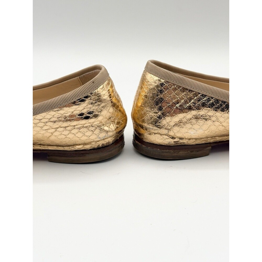 Christian Louboutin Gold Leather Square Toe Rosella Ballet Flats Size EU 36.5 - Picture 10 of 15
